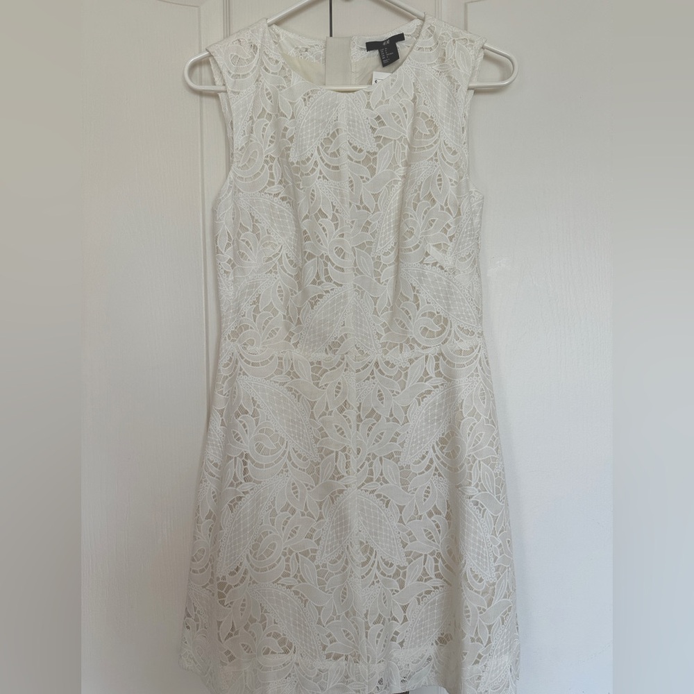 H&M Elegant White Lace Dress - New with tags